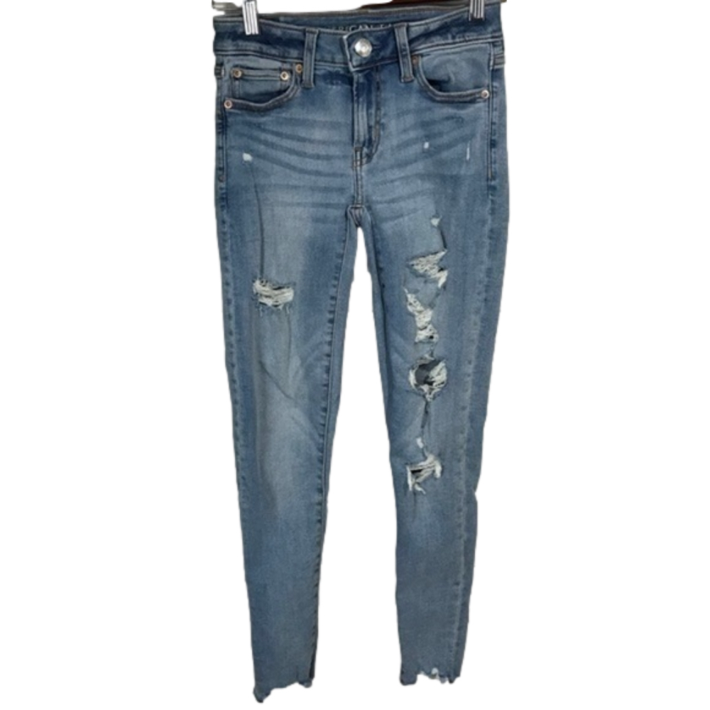 AEO Next level stretch Jegging Distressed Sz 0 R